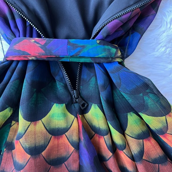 ALICE & OLIVIA Rainbow Ombre Ruffle Dress - Picture 9 of 15